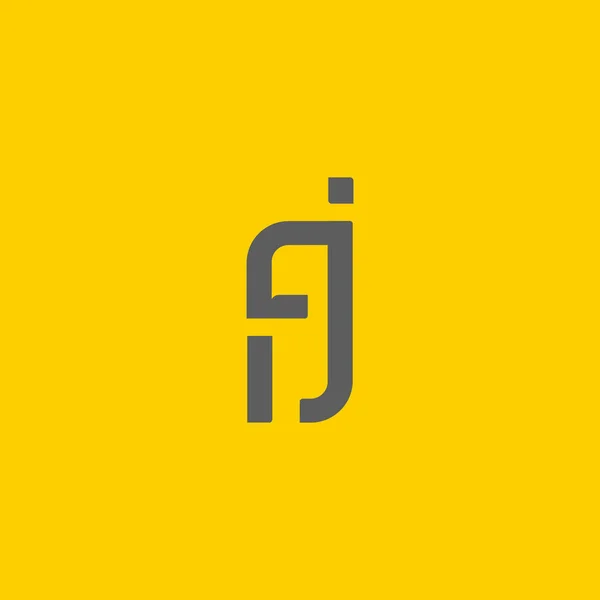 F & J brief logo ontwerpelement — Stockvector