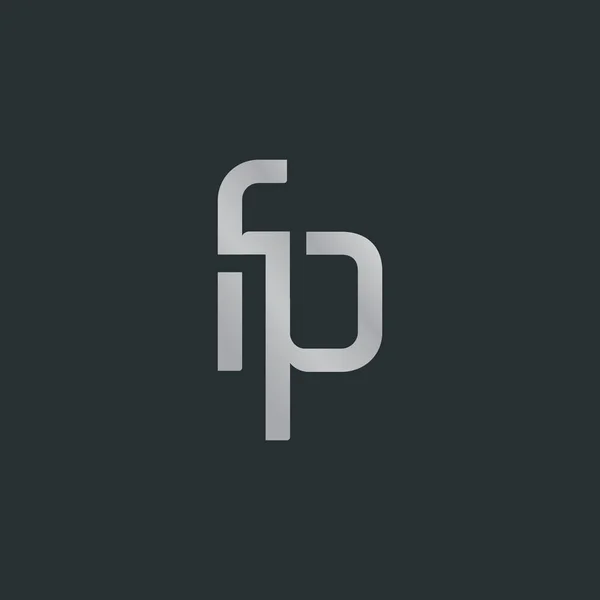 F & P Letra elemento de diseño del logotipo — Vector de stock