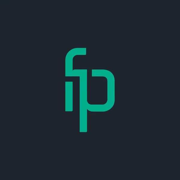F & P Letra elemento de diseño del logotipo — Vector de stock