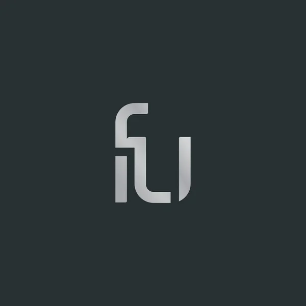 F & U Lettre logo élément de conception — Image vectorielle
