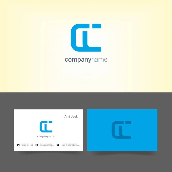 名刺テンプレートに会社のロゴ — ストックベクタ