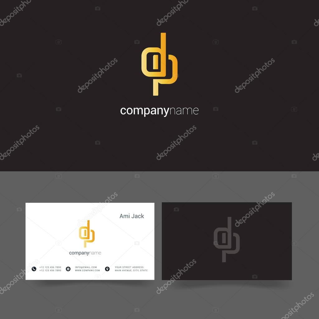 D & P Joint letters company logo with business card templates. vector illustration