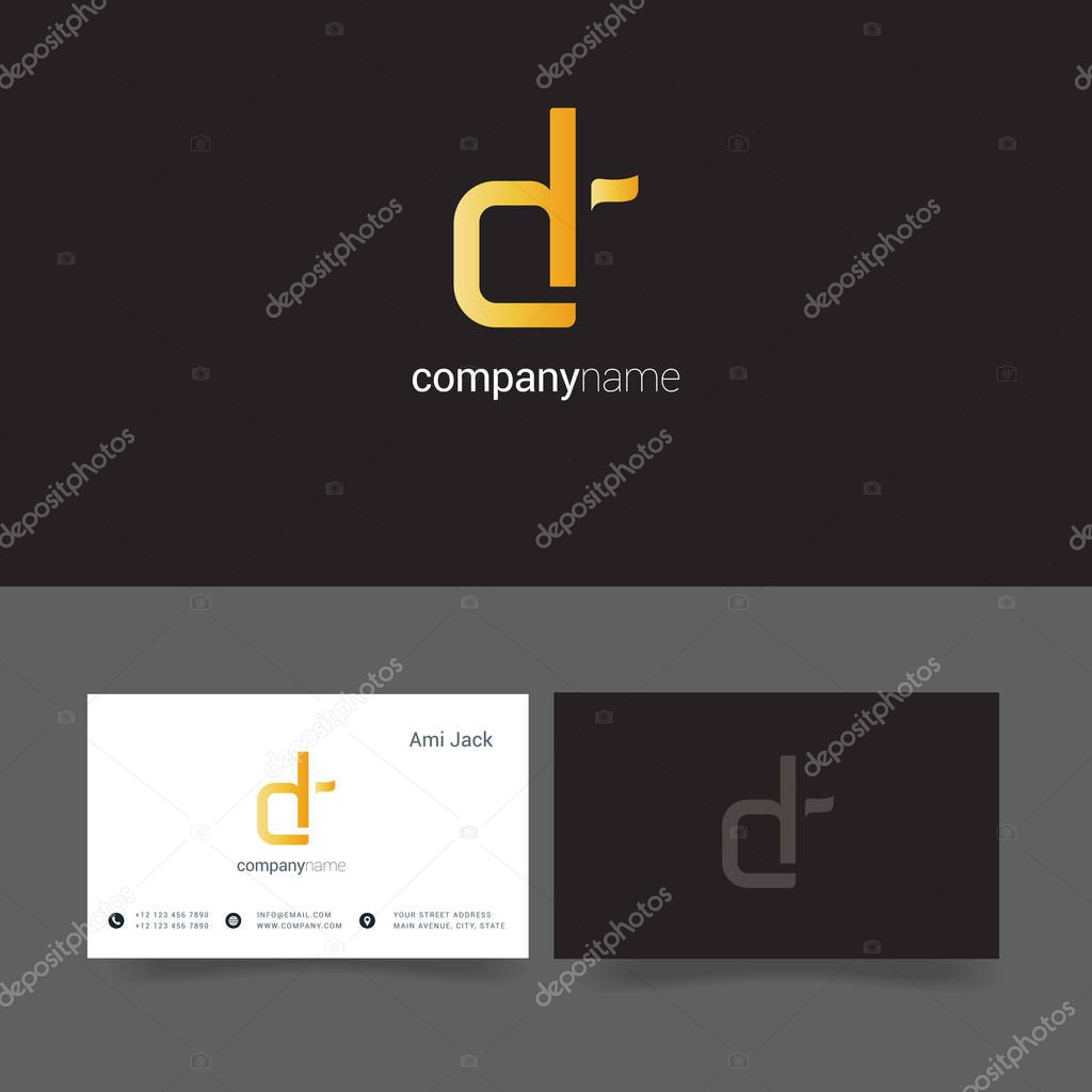 D & R Joint letters company logo with business card templates. vector illustration