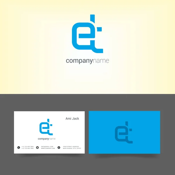 Logo della lettera E & T — Vettoriale Stock
