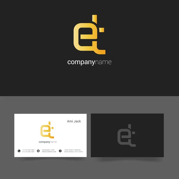 Logotipo da letra E & T — Vetor de Stock