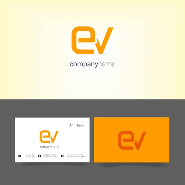 Logotipo de la carta E & V — Vector de stock