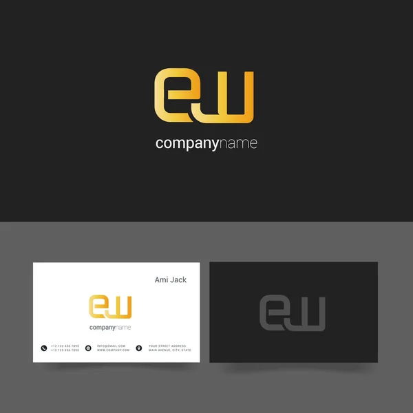 Logotipo da letra E & W — Vetor de Stock