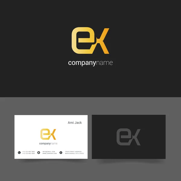 Logotipo de letra E & X — Vector de stock