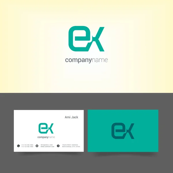 Logotipo de letra E & X — Vector de stock