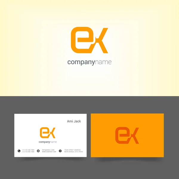 Logotipo de letra E & X — Vector de stock