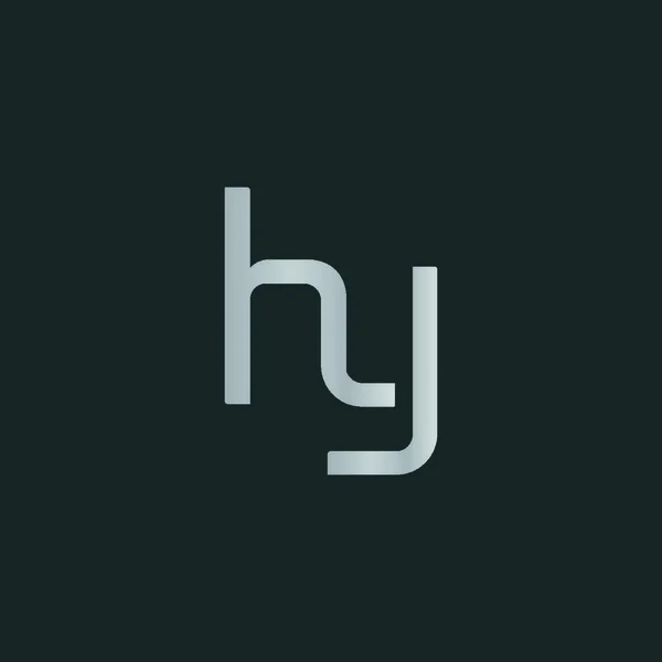 H & Y 문자 로고 디자인 — 스톡 벡터