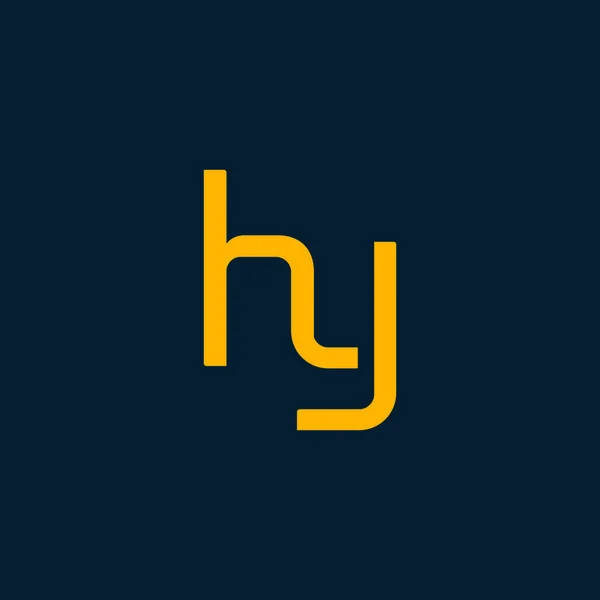 H & Y 문자 로고 디자인 — 스톡 벡터