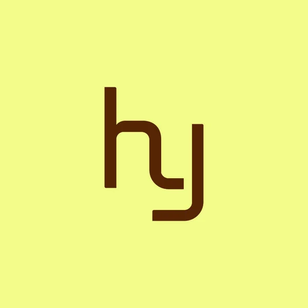 H & Y Letter logo design — Stock Vector