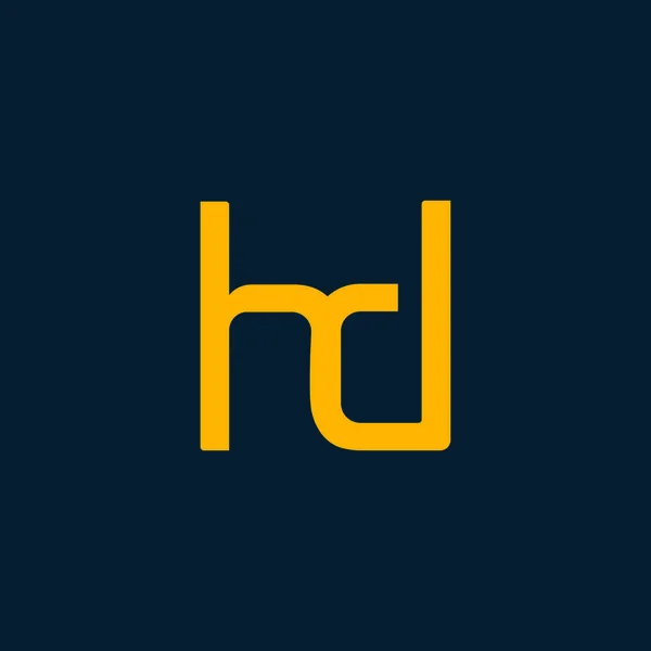 H & D 문자 로고 디자인 — 스톡 벡터