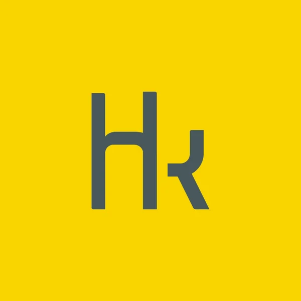 H ・ K 文字ロゴ デザイン — ストックベクタ