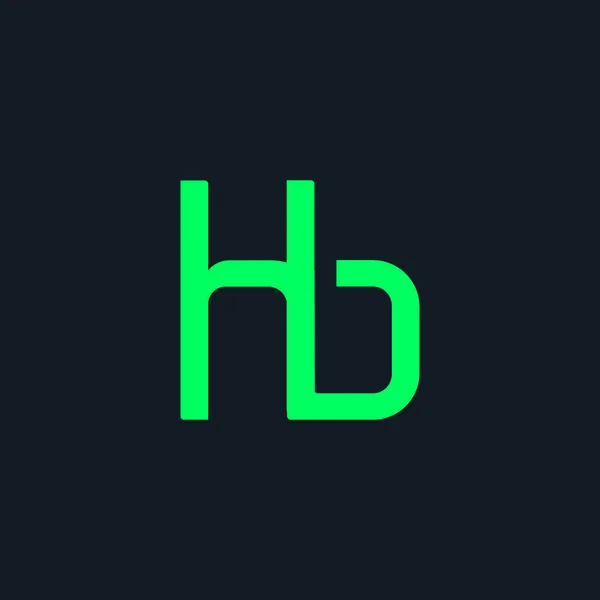 H & B 문자 로고 디자인 — 스톡 벡터