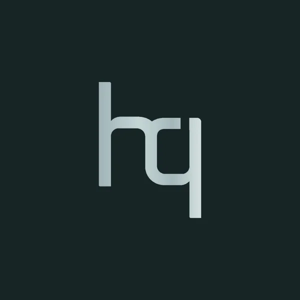 H & Q Carta logotipo design — Vetor de Stock