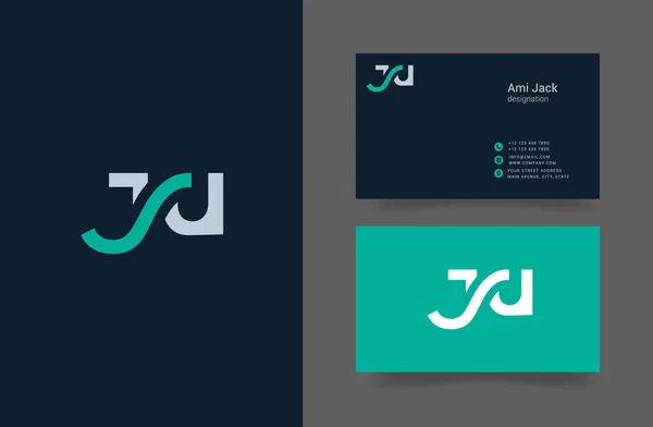 J & U Letter logo — Stock Vector