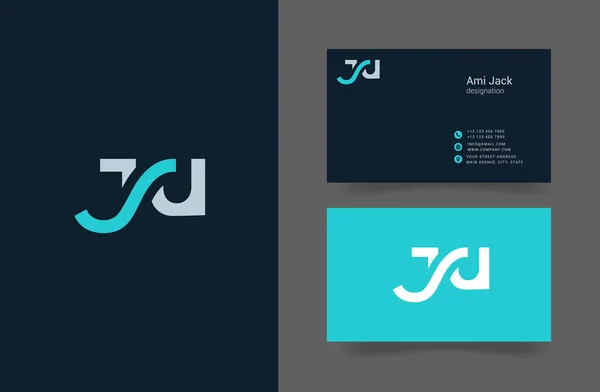 J & U logotipo da carta — Vetor de Stock