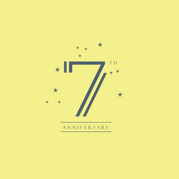 Aniversario de diseño de 7 dígitos — Archivo Imágenes Vectoriales