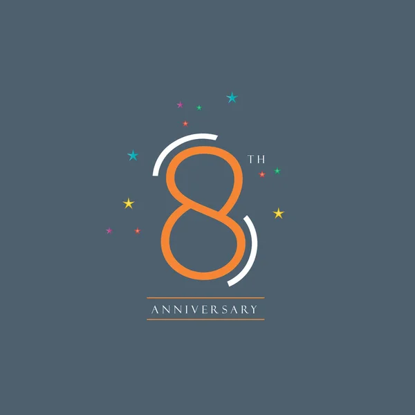 8 digit design anniversary — Stock Vector