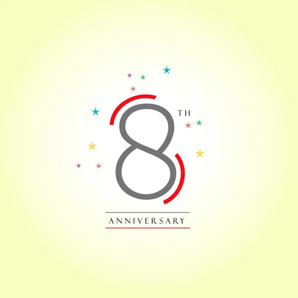 8 digit design anniversary — Stock Vector