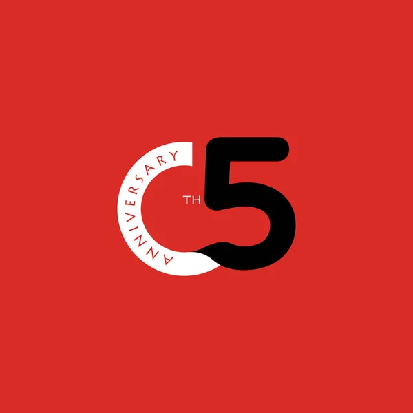 Rocznica okrągłe logo 5 — Wektor stockowy