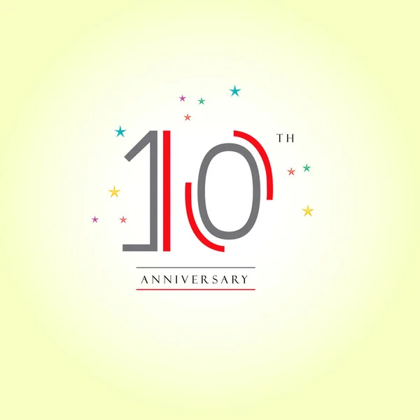 10. évforduló logo tervezés — Stock Vector