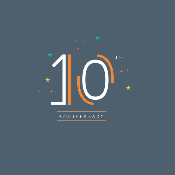 Diseño del logotipo del 10º aniversario — Archivo Imágenes Vectoriales