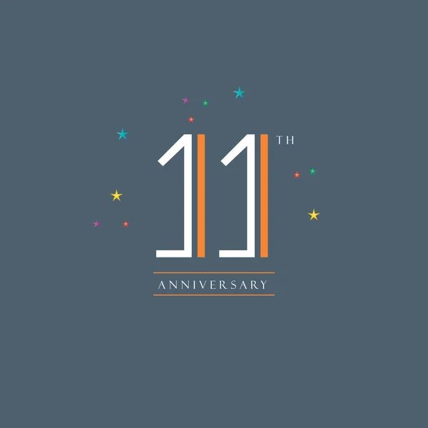 Design de logotipo 11º aniversário — Vetor de Stock