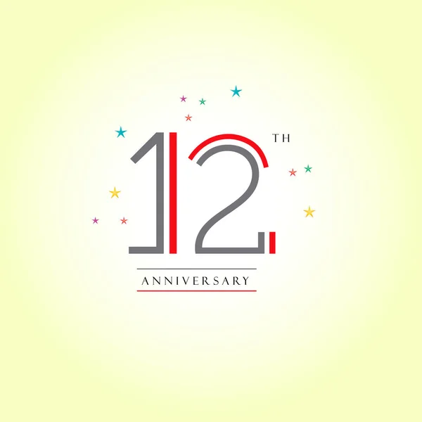 Diseño del logotipo del 12º aniversario — Archivo Imágenes Vectoriales
