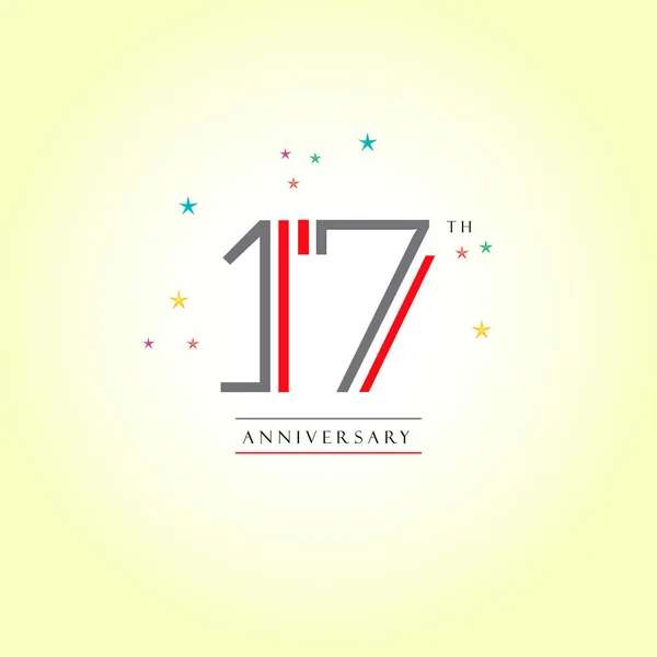 Conception de logo 17e anniversaire — Image vectorielle