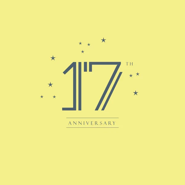 Conception de logo 17e anniversaire — Image vectorielle