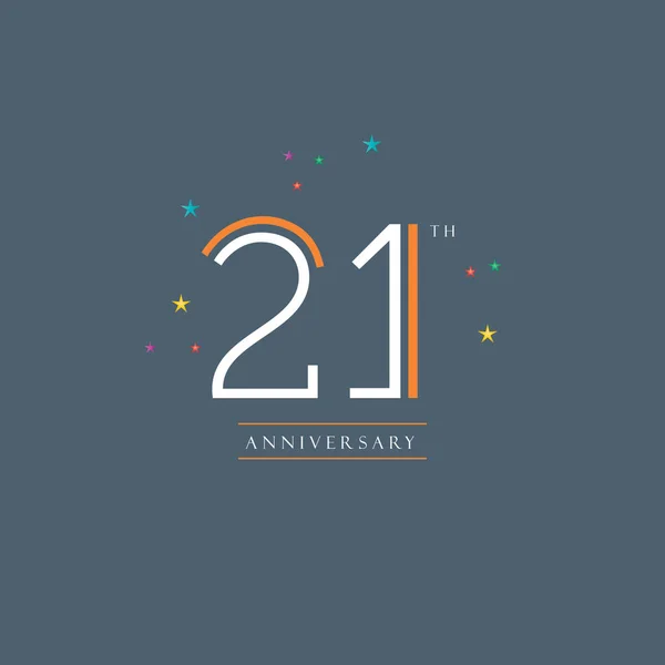 Conception du logo du 21e anniversaire — Image vectorielle