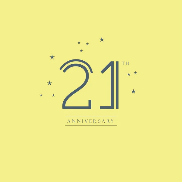 Projeto do logotipo 21th Anniversary —  Vetores de Stock