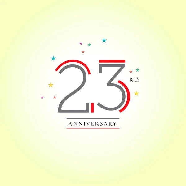 Conception de logo 23e anniversaire — Image vectorielle
