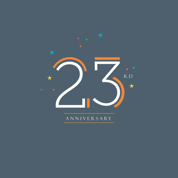 23η επέτειος Σχεδιασμός λογοτύπου — Διανυσματικό Αρχείο