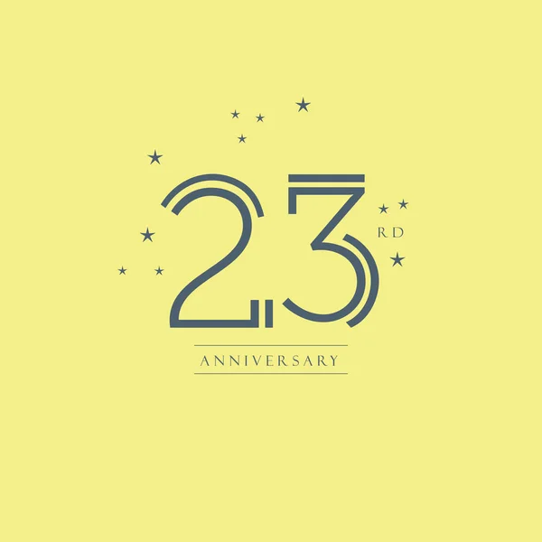 Design del logo del ventitreesimo anniversario — Vettoriale Stock