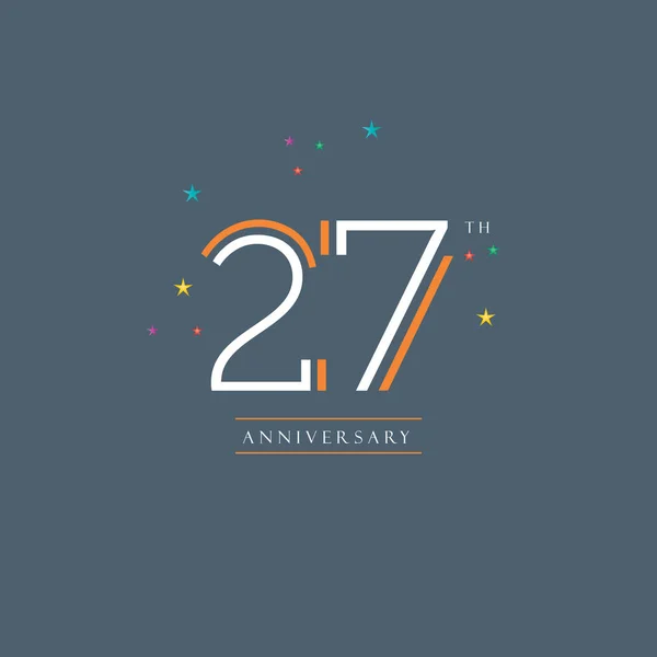 Diseño del logotipo del 27º aniversario — Archivo Imágenes Vectoriales