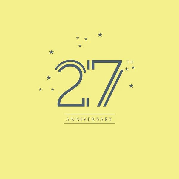 Design del logo del ventisettesimo anniversario — Vettoriale Stock