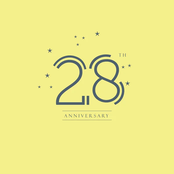 28e anniversaire logo design — Image vectorielle