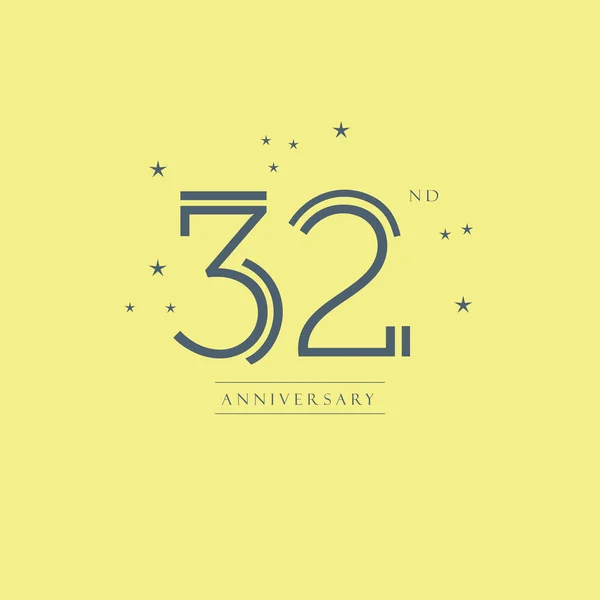 Logo del 32esimo anniversario — Vettoriale Stock