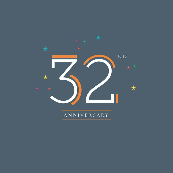 Logo zum 32. Jahrestag — Stockvektor