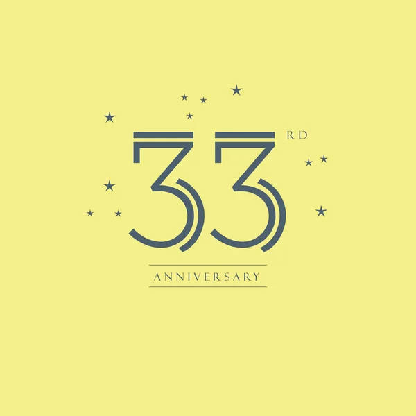 Logo du 33e anniversaire — Image vectorielle