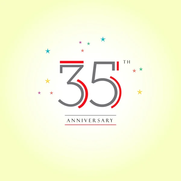 Logotipo de aniversário de 35 anos —  Vetores de Stock