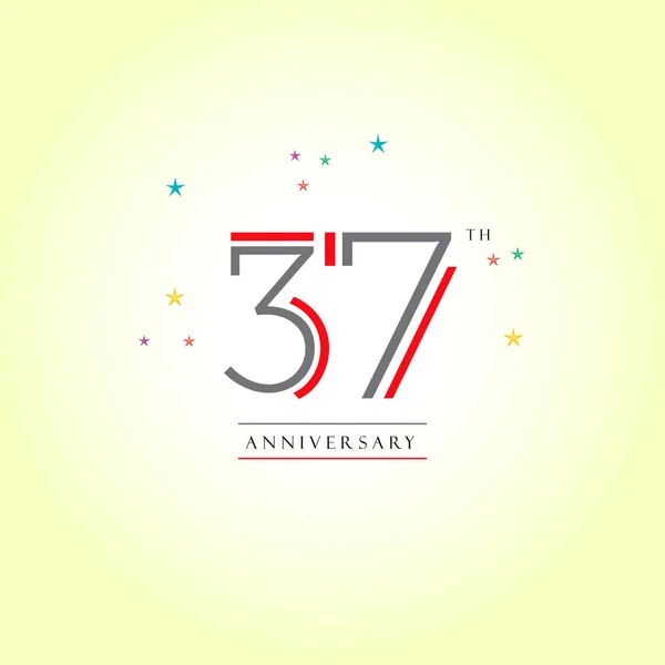 Logotipo do aniversário de 37 anos —  Vetores de Stock