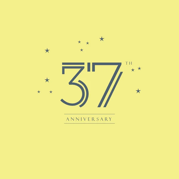 Logo del 37esimo anniversario — Vettoriale Stock