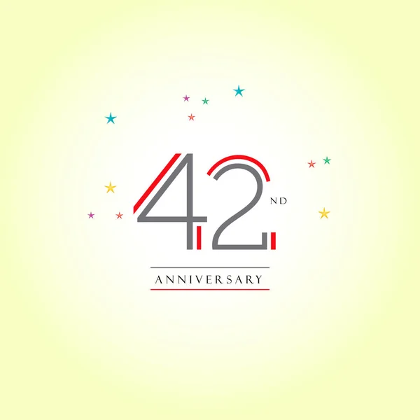 42th 기념일 로고 — 스톡 벡터