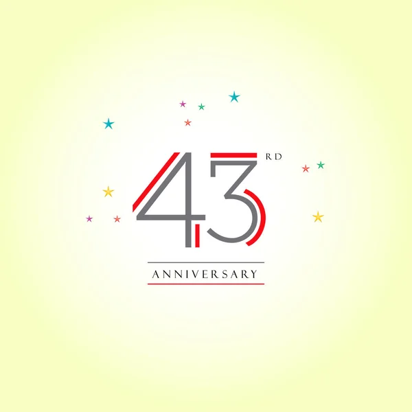 43η λογότυπος της επετείου — Διανυσματικό Αρχείο