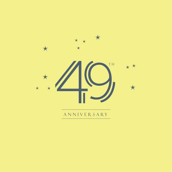 Logo zum 49. Jahrestag — Stockvektor